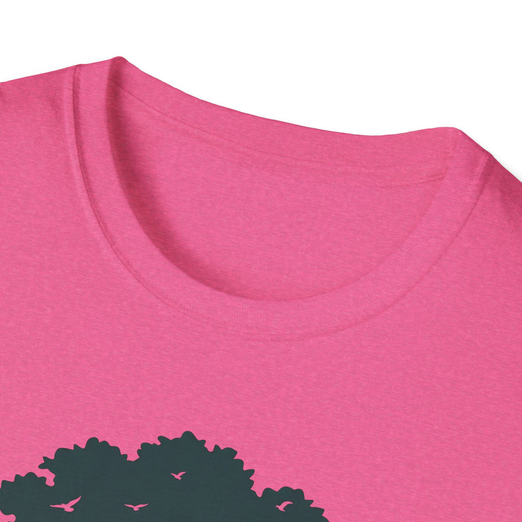 T‑Shirt rosa: Rundhalsausschnitt im Detail