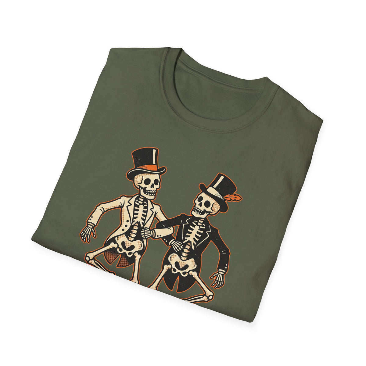 Dancing Skeletons The Graveyard Shift T-Shirt - Vintage Halloween Tee