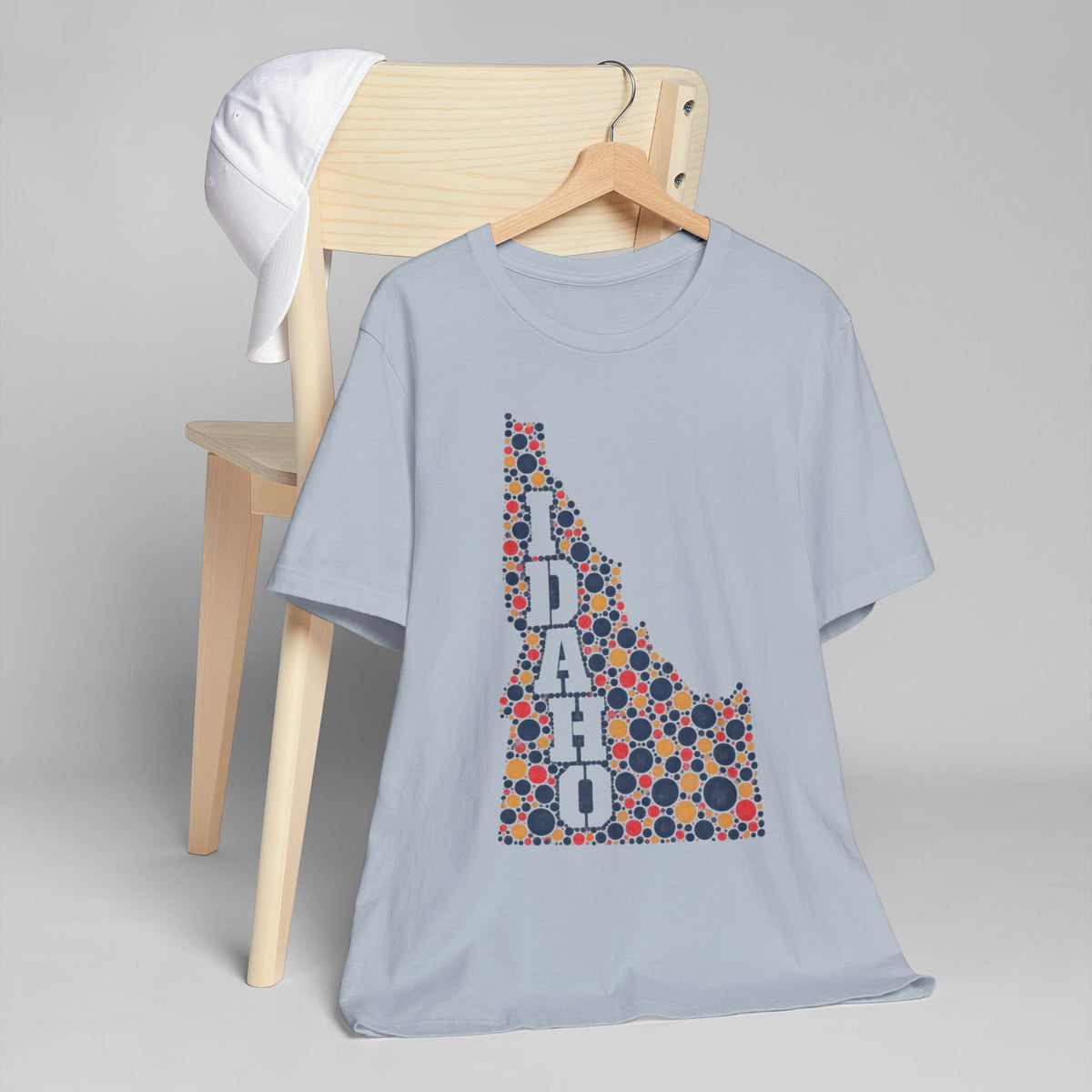 Idaho Polka Dot State Outline T-Shirt | Colorful Idaho Map Graphic Tee