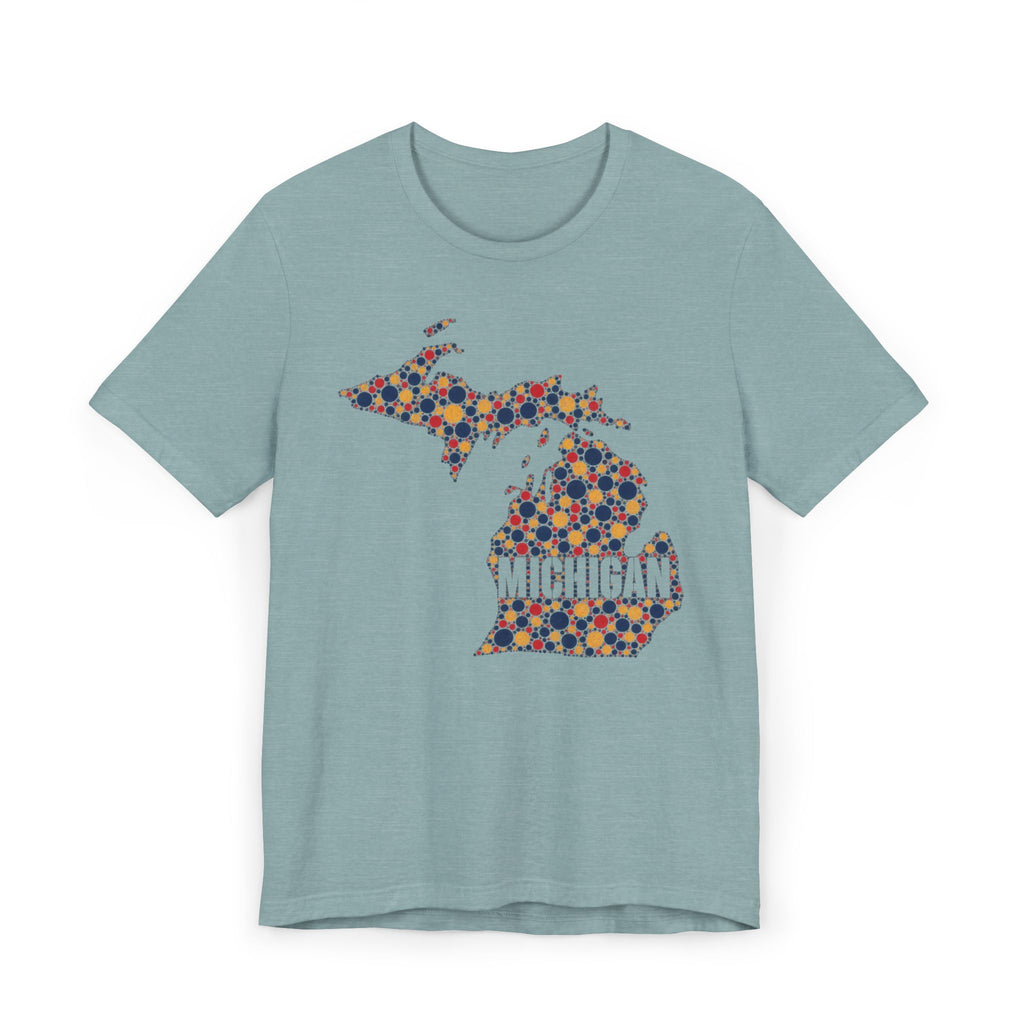 Michigan State Floral Map T-Shirt | Michigan Outline Graphic Tee