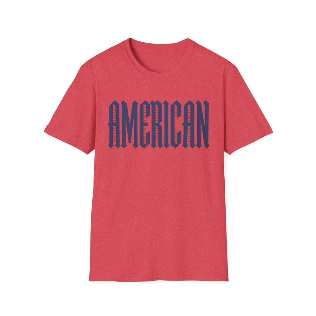 American Flag Stripe Lettering T-Shirt - Patriotic USA Pride Tee