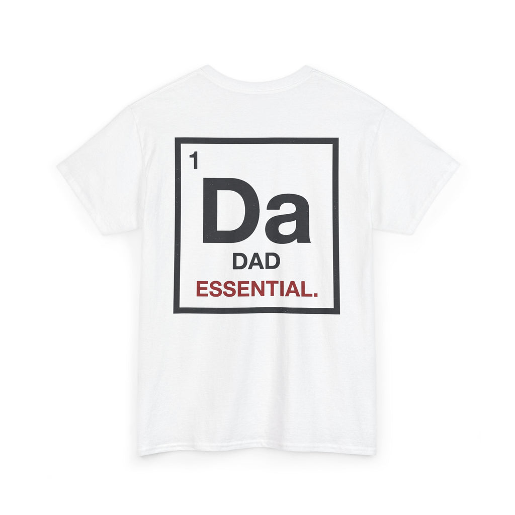White cotton T-shirt, back print with large Da Dad Essential block design