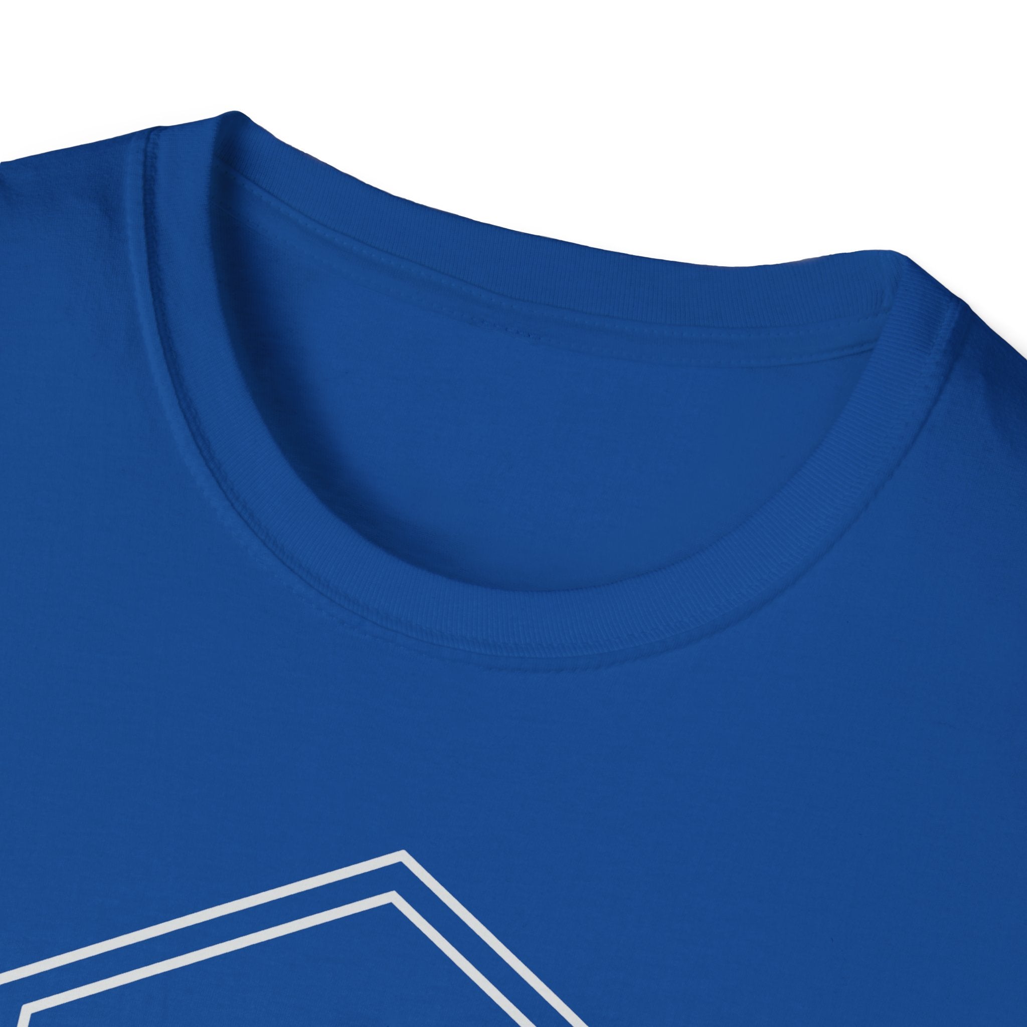Royal blue T-shirt crew neck with partial boot graphic print