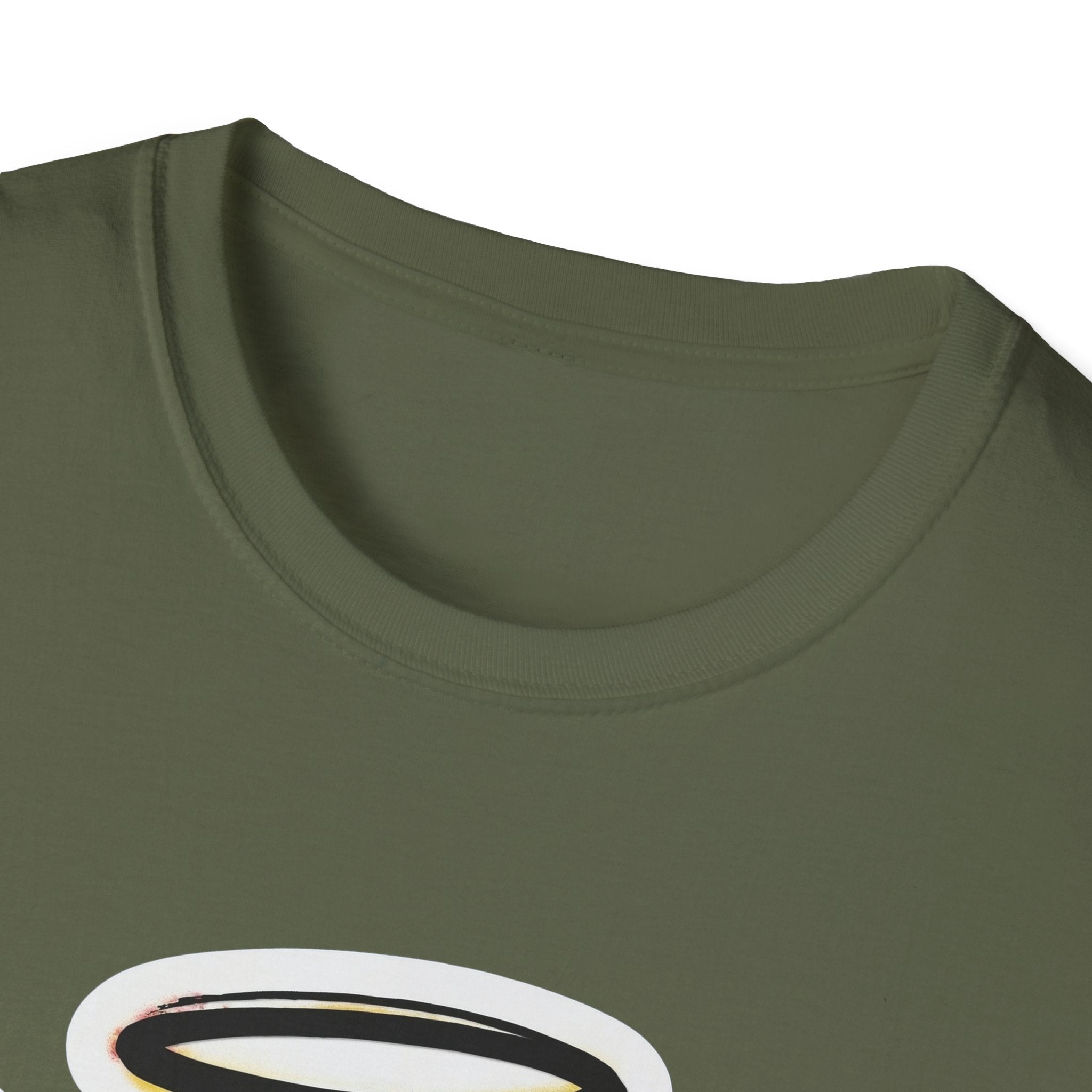 Graffiti Angel Smiley T-Shirt (Military Green): Halsbündchen, glatter Stoff