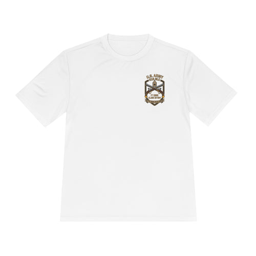 White military police crest graphic T-shirt