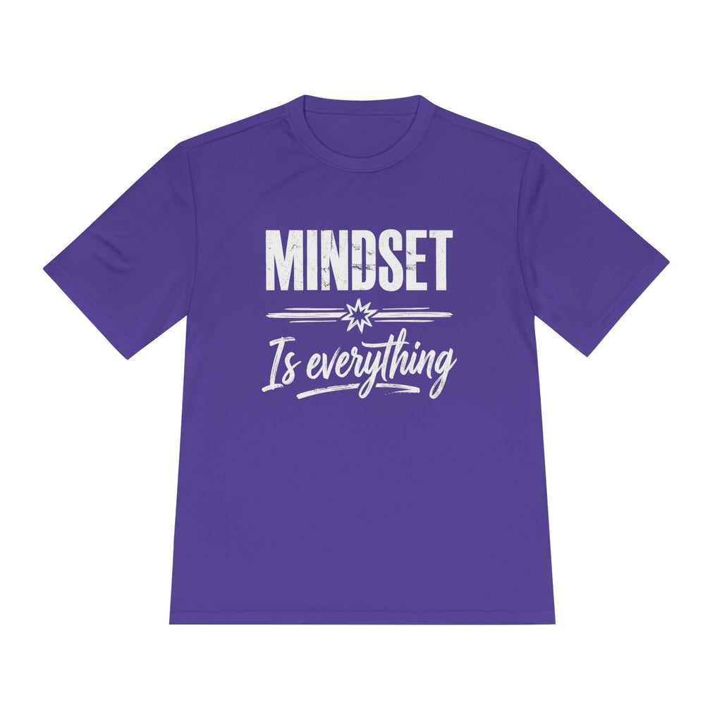 Tee viola con stampa “MINDSET Is everything” in bianco