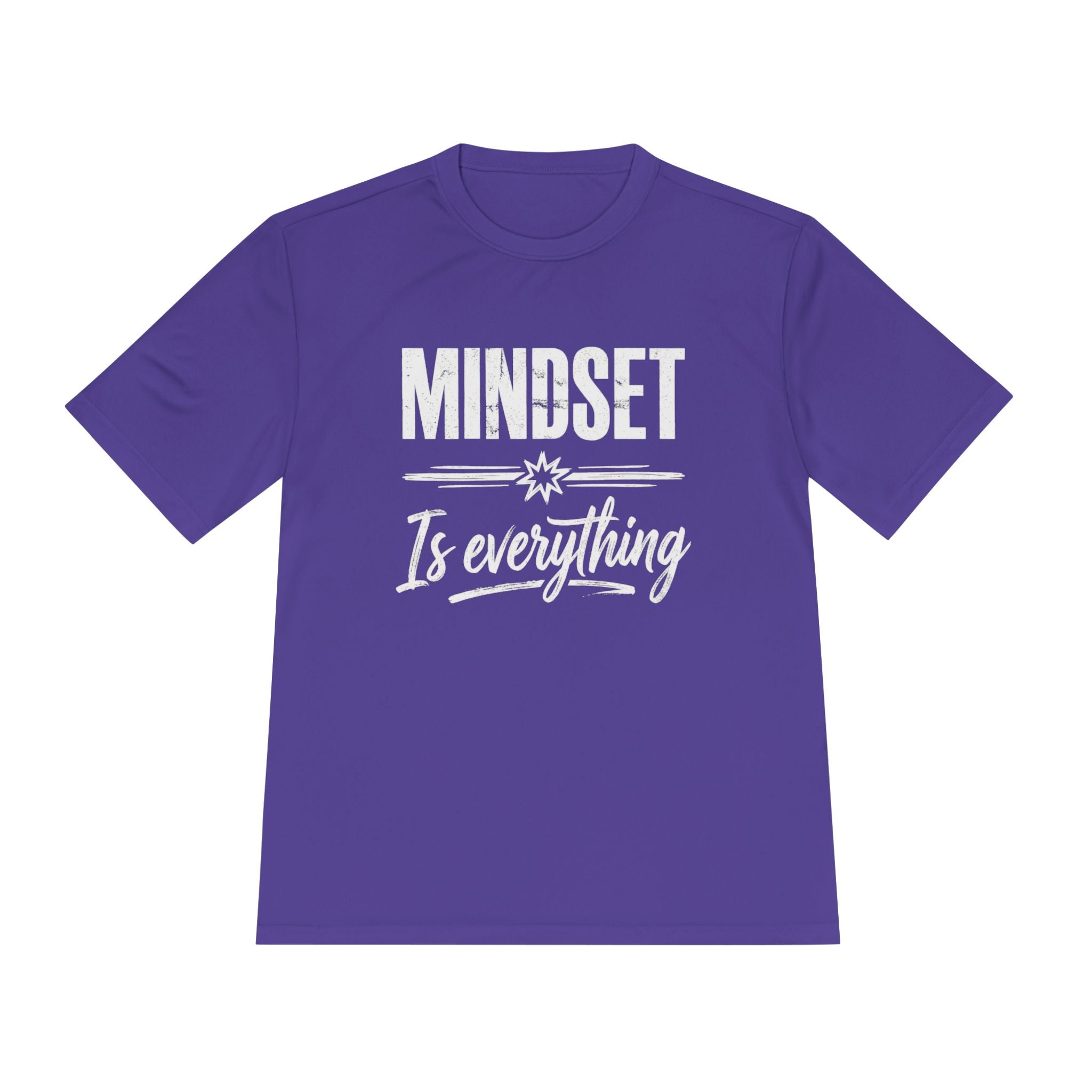 Tee viola con stampa “MINDSET Is everything” in bianco
