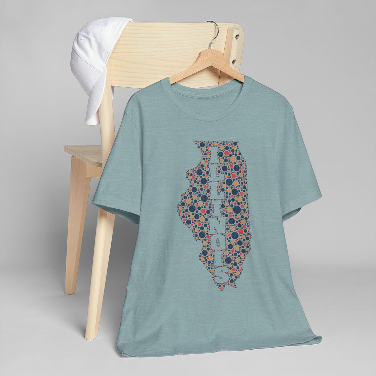 Illinois State Floral Polka Dot T-Shirt | Illinois Outline Graphic Tee