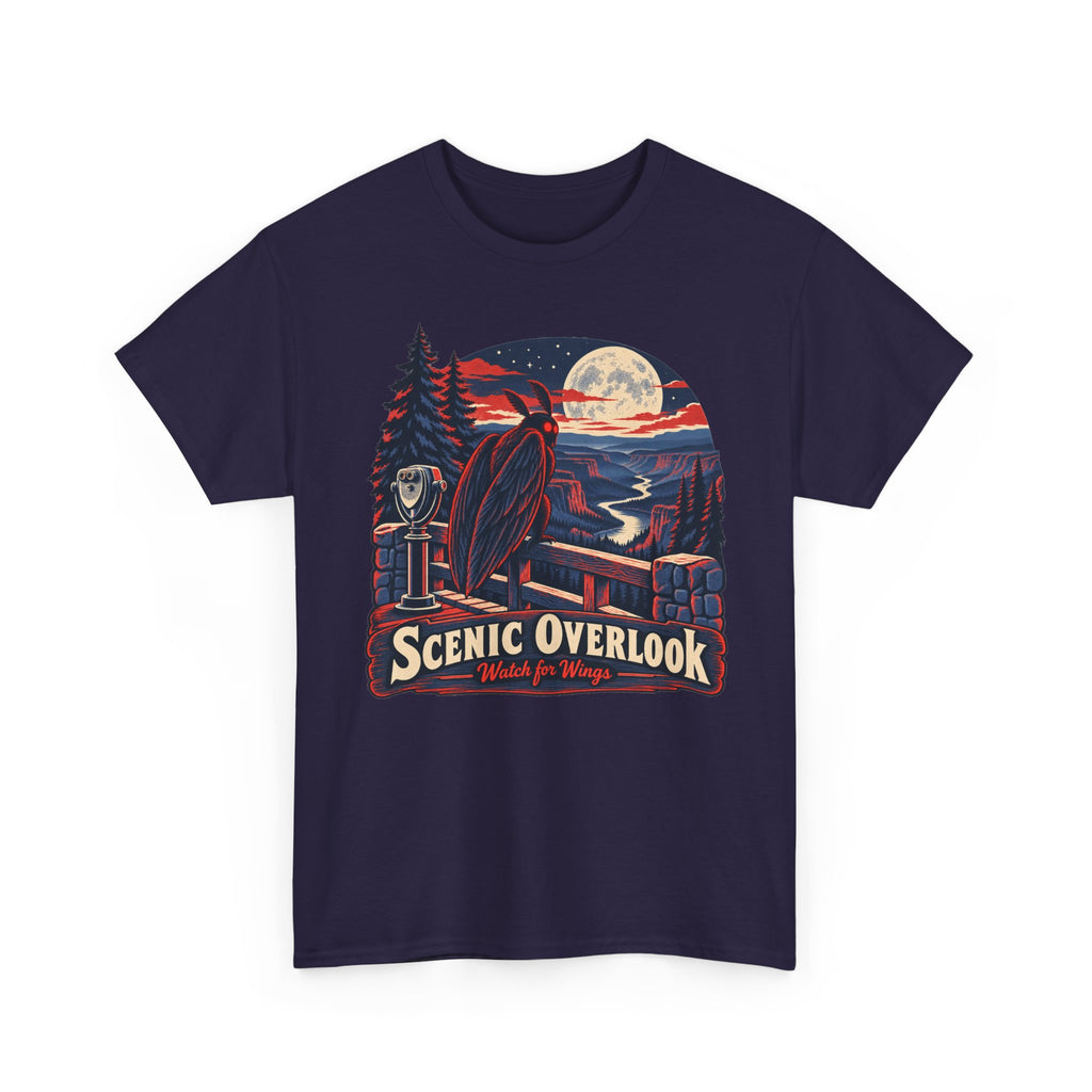 Scenic Overlook Raven T-Shirt, Moonlit Mountain Valley Road Trip Shirt for Men and Women, Vintage Hiking Graphic Tee