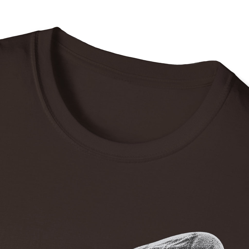 Dark brown T-shirt crew neck close-up