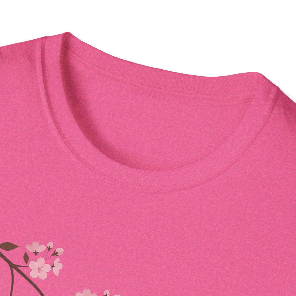 Rosa T-Shirt, Nahaufnahme Rundhalsausschnitt