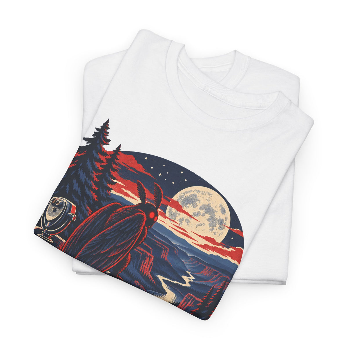 Scenic Overlook Raven T-Shirt, Moonlit Mountain Valley Road Trip Shirt for Men and Women, Vintage Hiking Graphic Tee