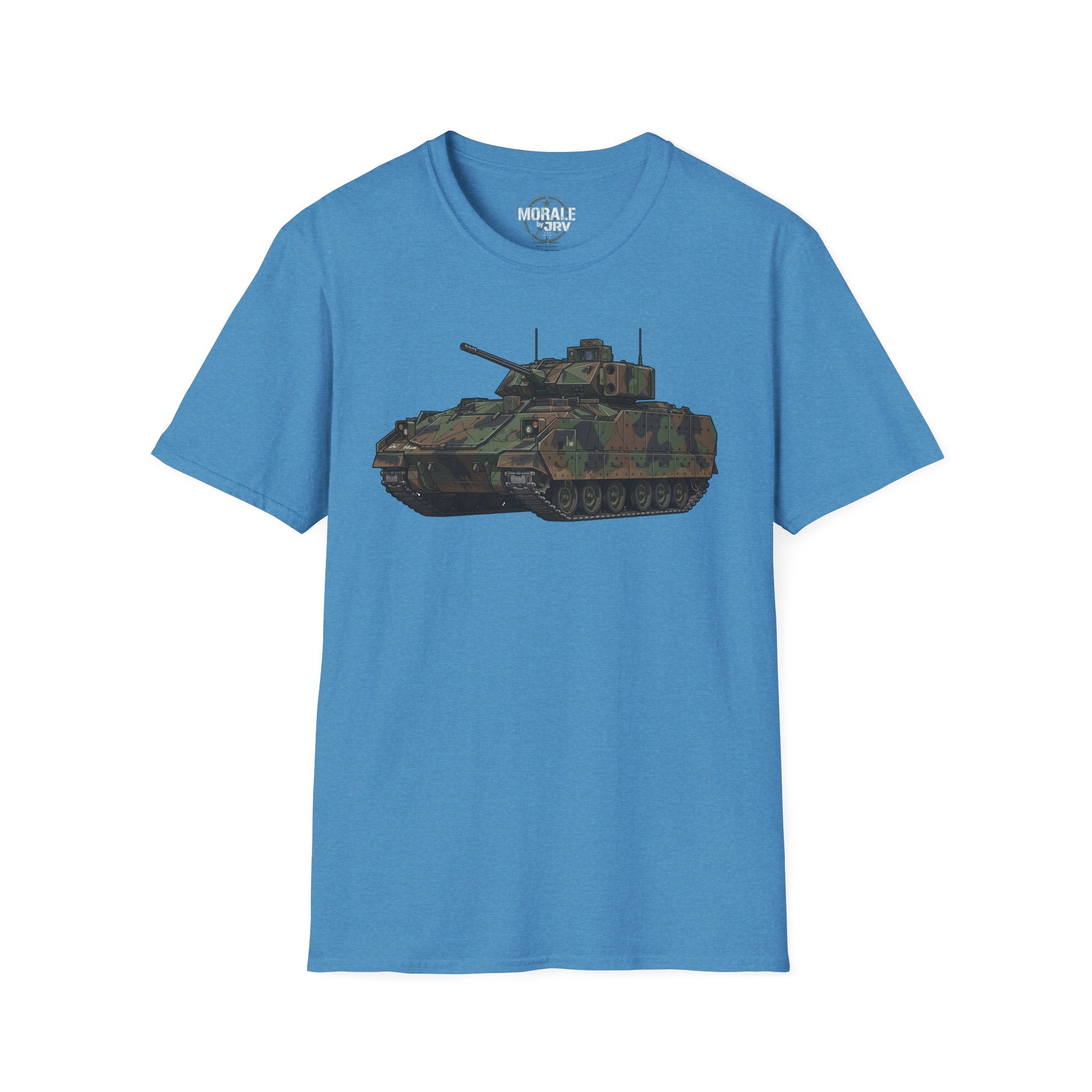 Tank graphic T-shirt in blue fabric
