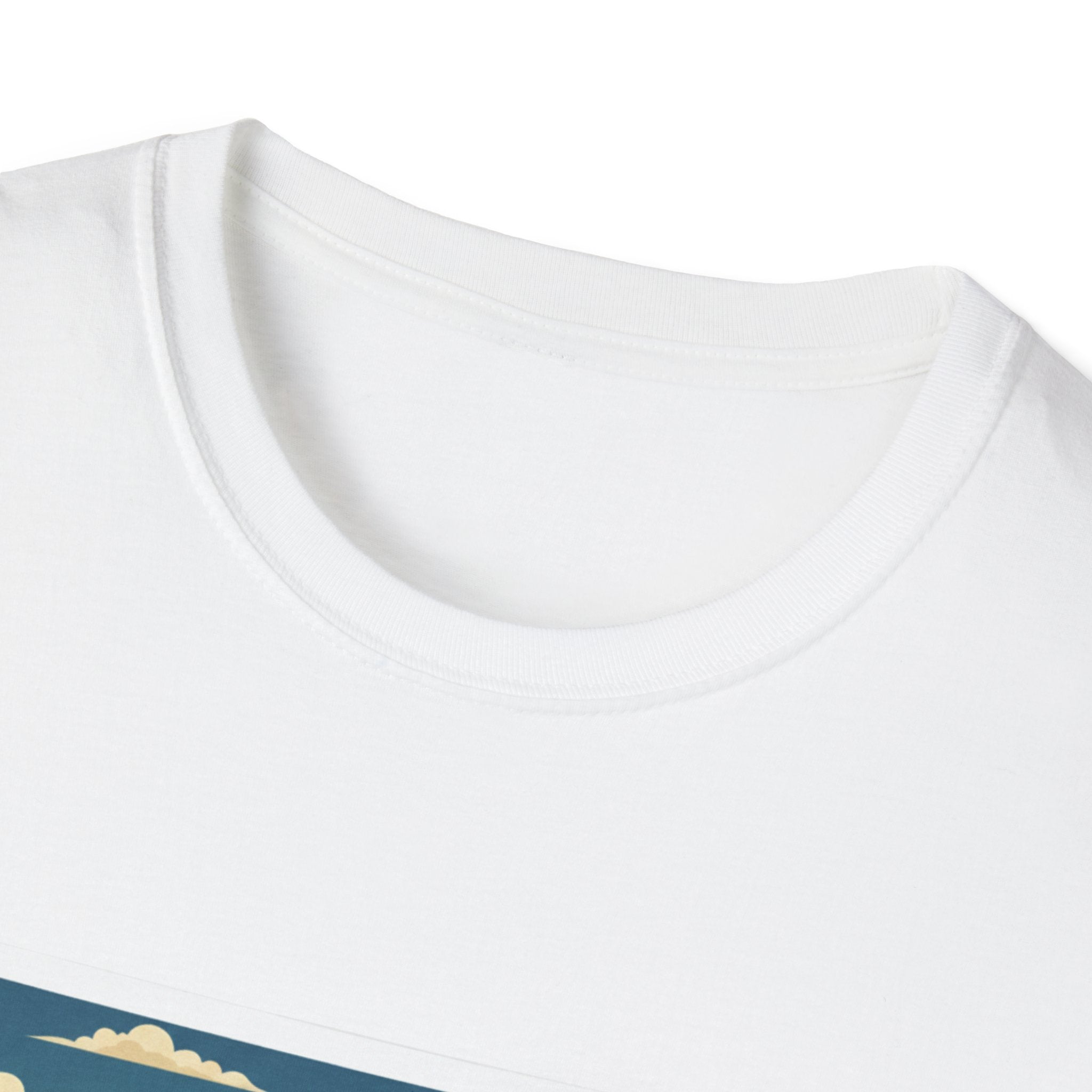 White crewneck T-shirt neckline detail
