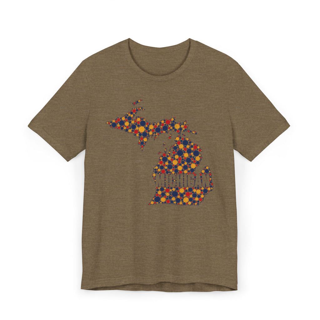 Michigan State Floral Map T-Shirt | Michigan Outline Graphic Tee