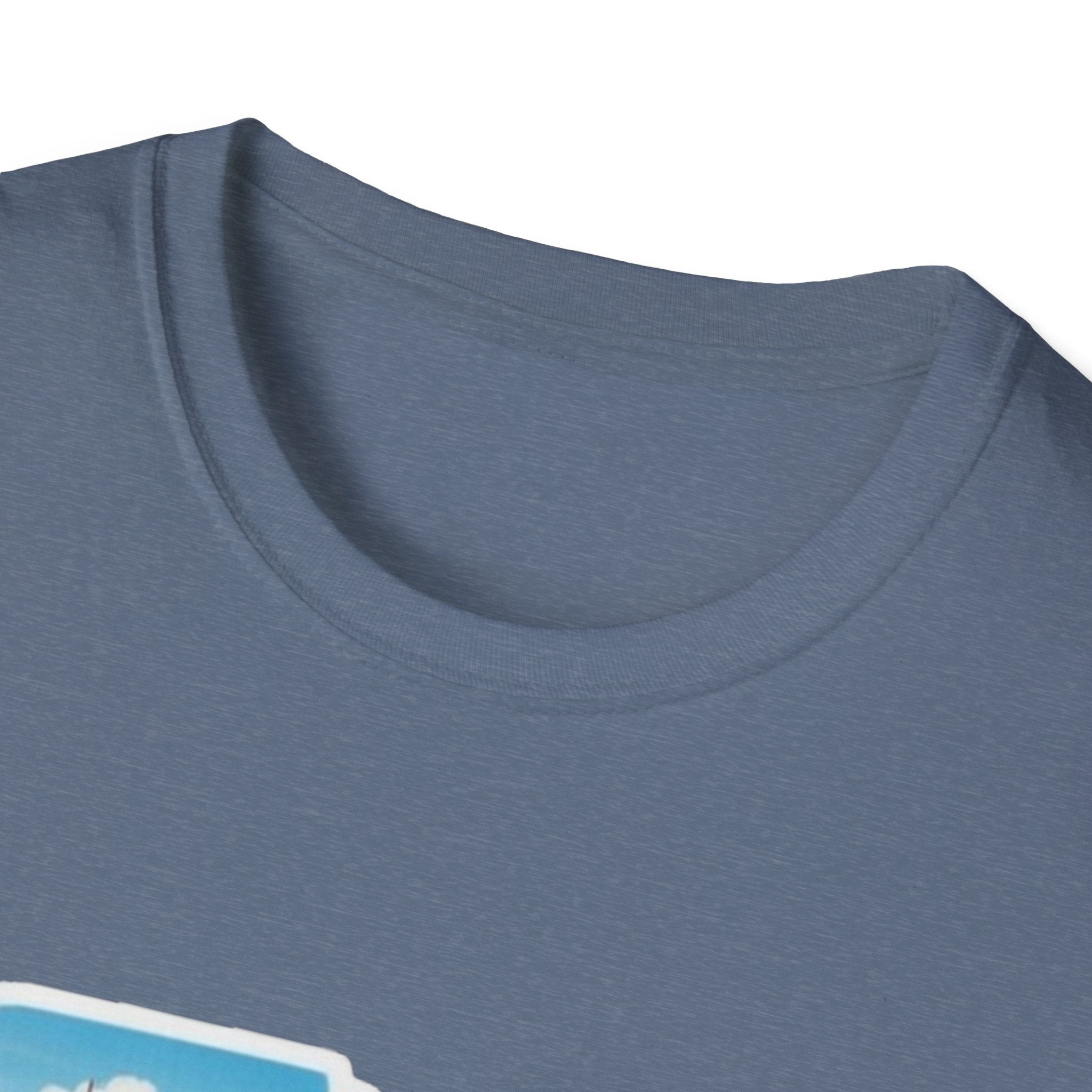 South Carolina T-shirt neckline and soft heather blue fabric texture