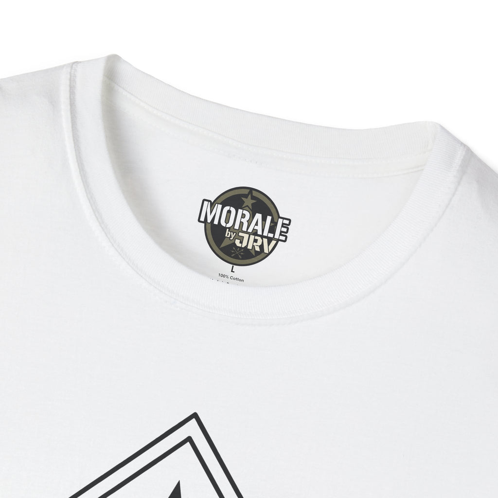 White T-shirt with MORAL brand logo on crew neck