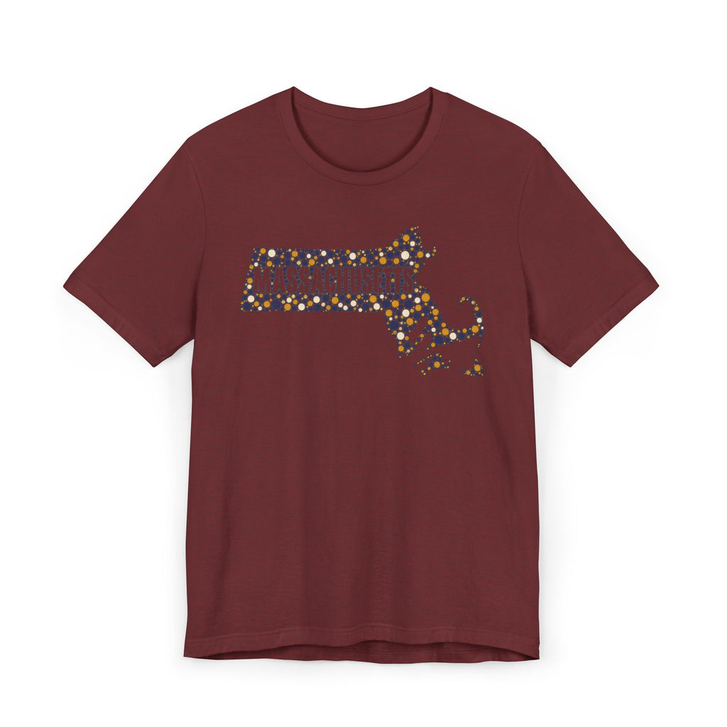 Massachusetts State Floral Map T-Shirt | Massachusetts Outline Graphic Tee