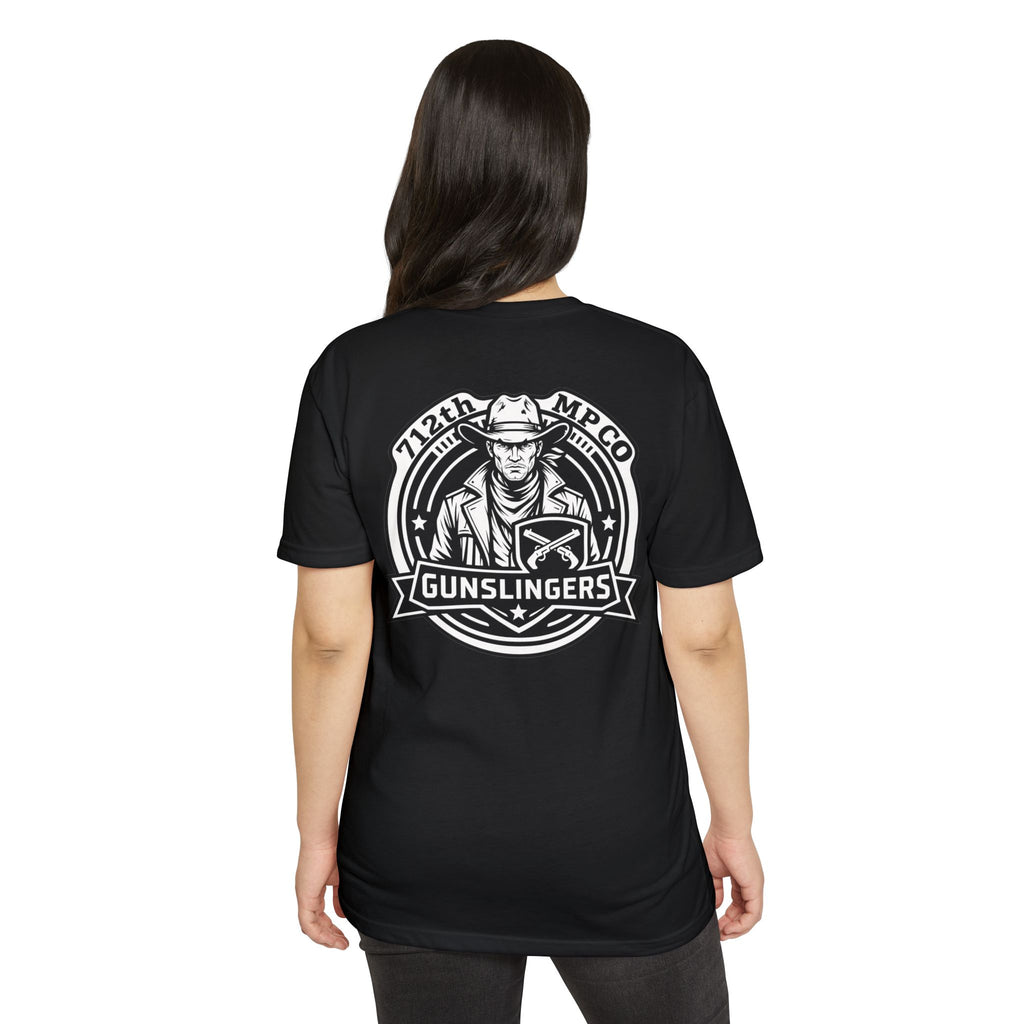 Black PT shirt with large Gunslingers logo on back