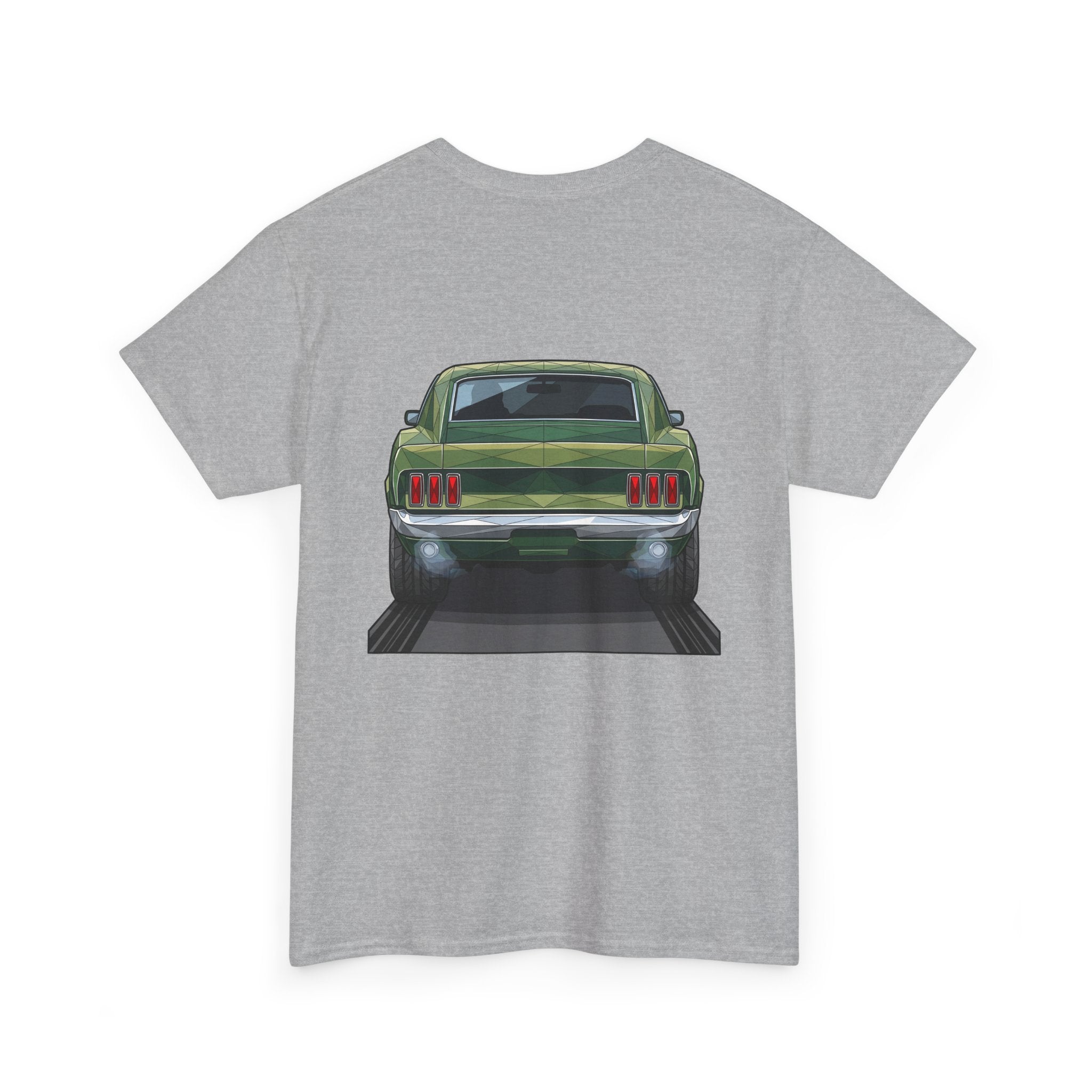 Charcoal T-shirt with rear vintage muscle car graphic