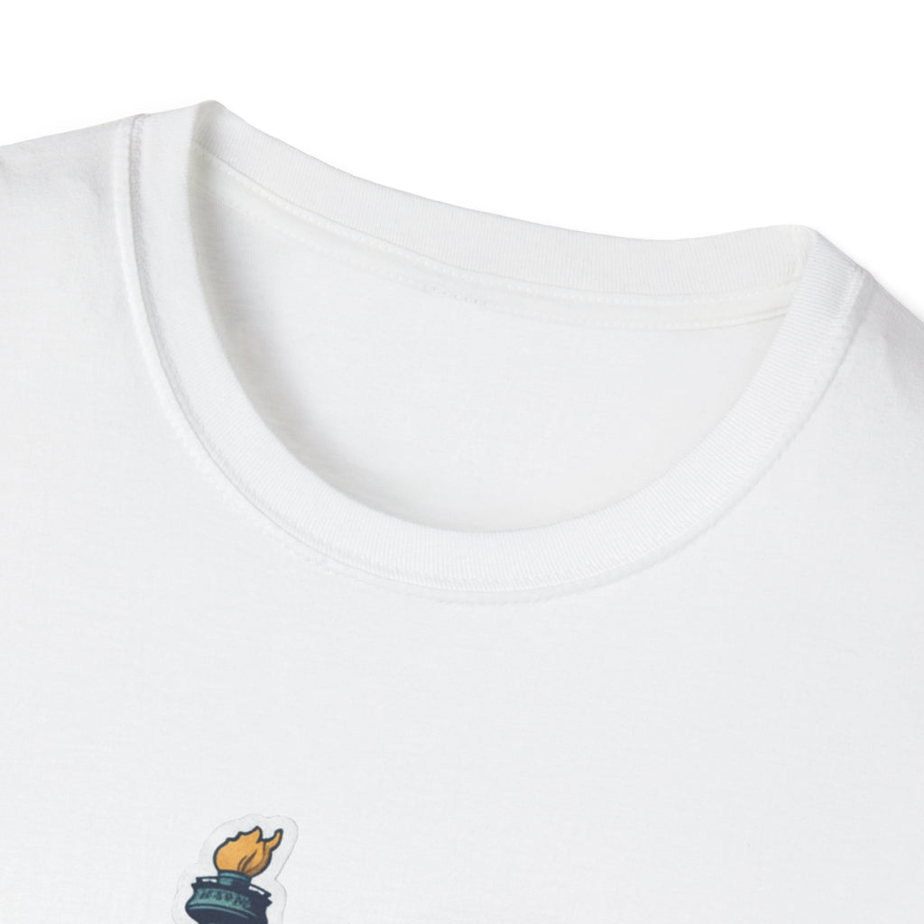 White T-shirt crew neck and collar, no front print visible