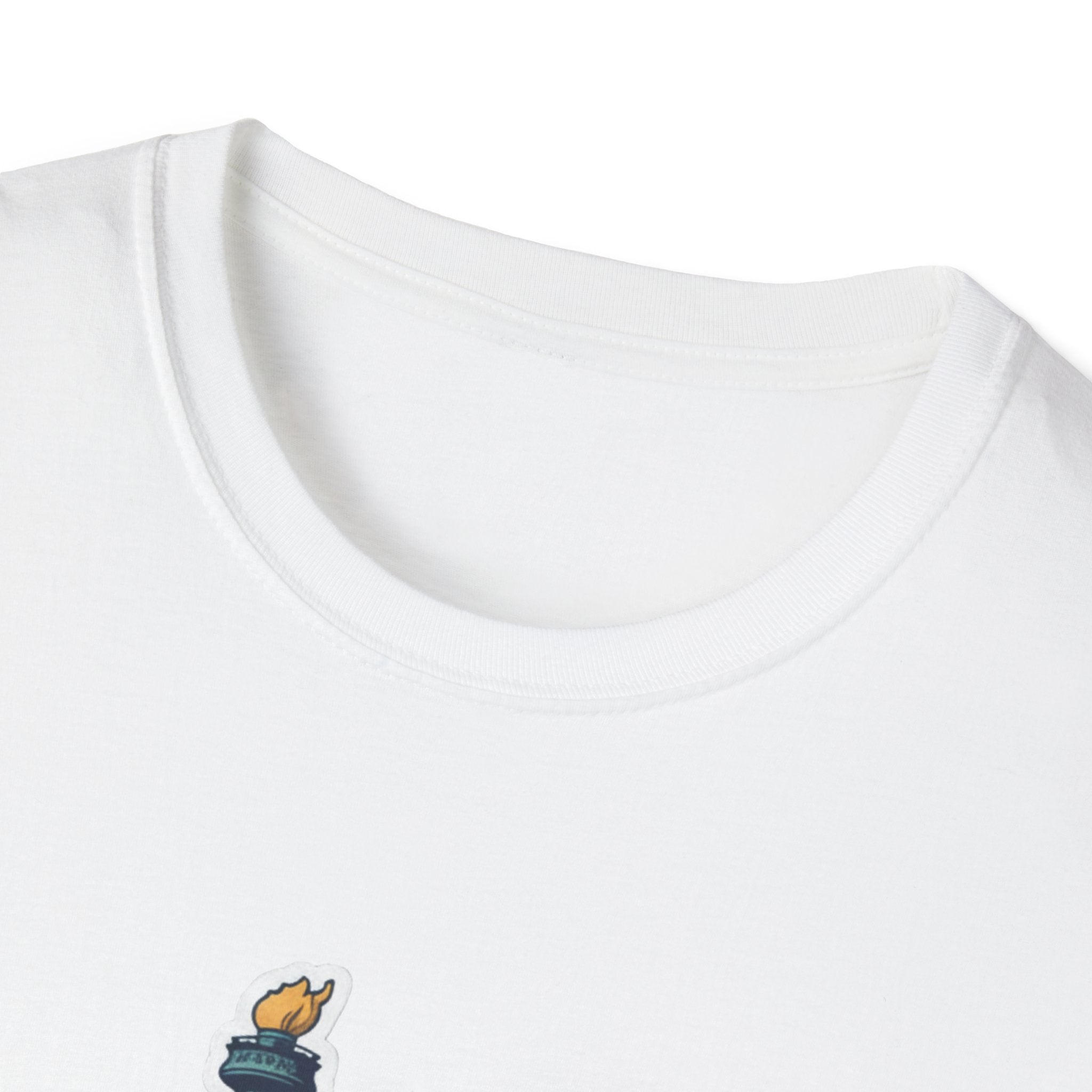 White T-shirt crew neck and collar, no front print visible