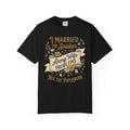 Black crew neck T-shirt with graphic text: Army Wife PROBLEMS, Not the paperwork