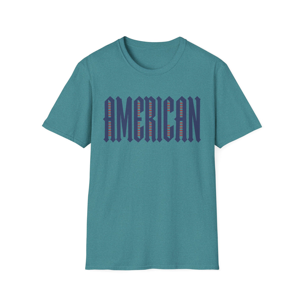 American Flag Stripe Lettering T-Shirt - Patriotic USA Pride Tee