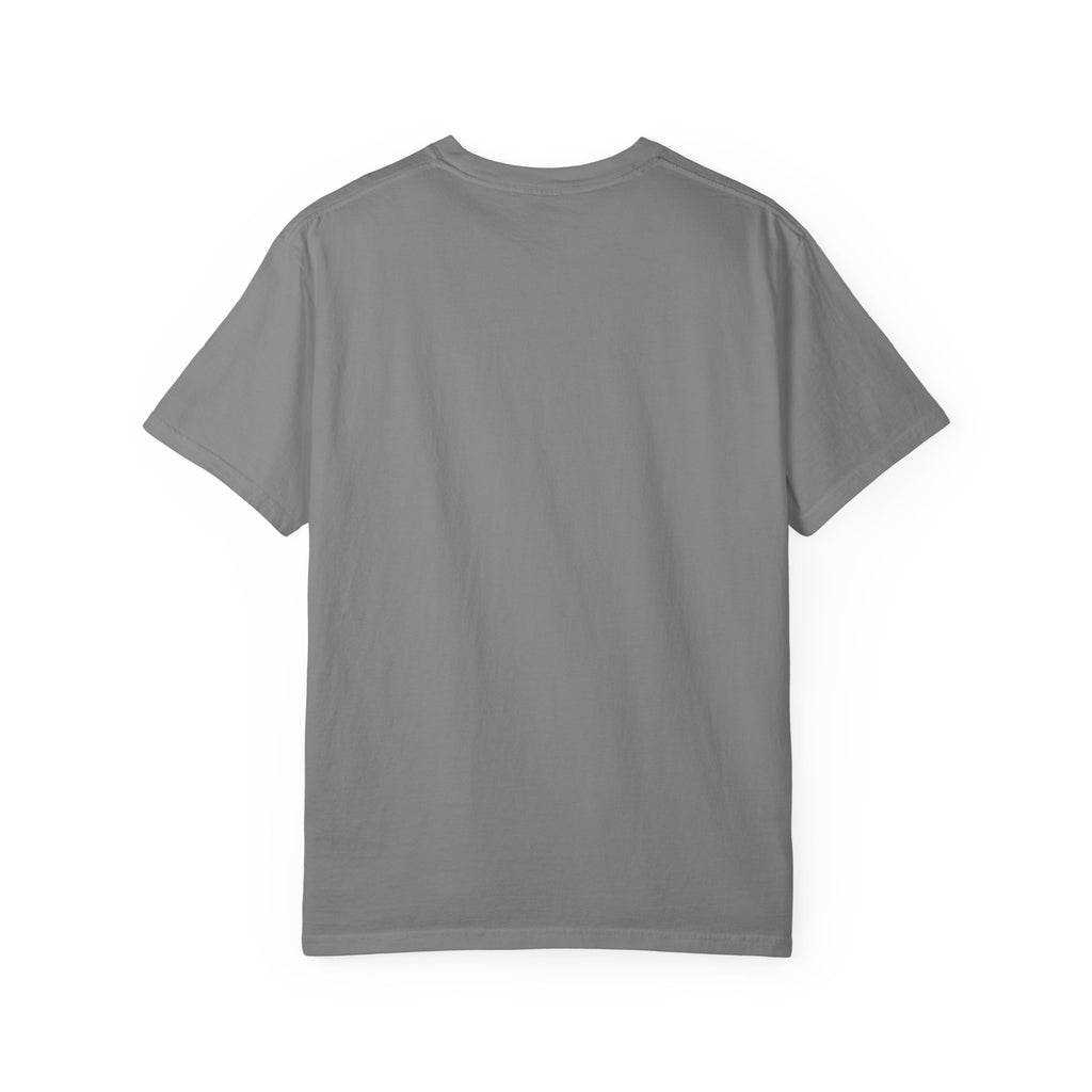 Crew-neck T-shirt in dark gray, plain back view