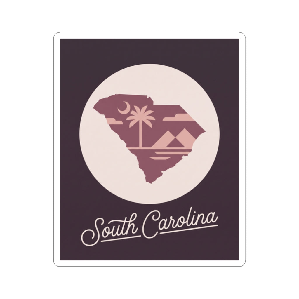 South Carolina state decal with palm tree emblem and 'South Carolina' lettering