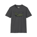 Dark heather CH-47 Chinook T-Shirt with green helicopter graphic on front