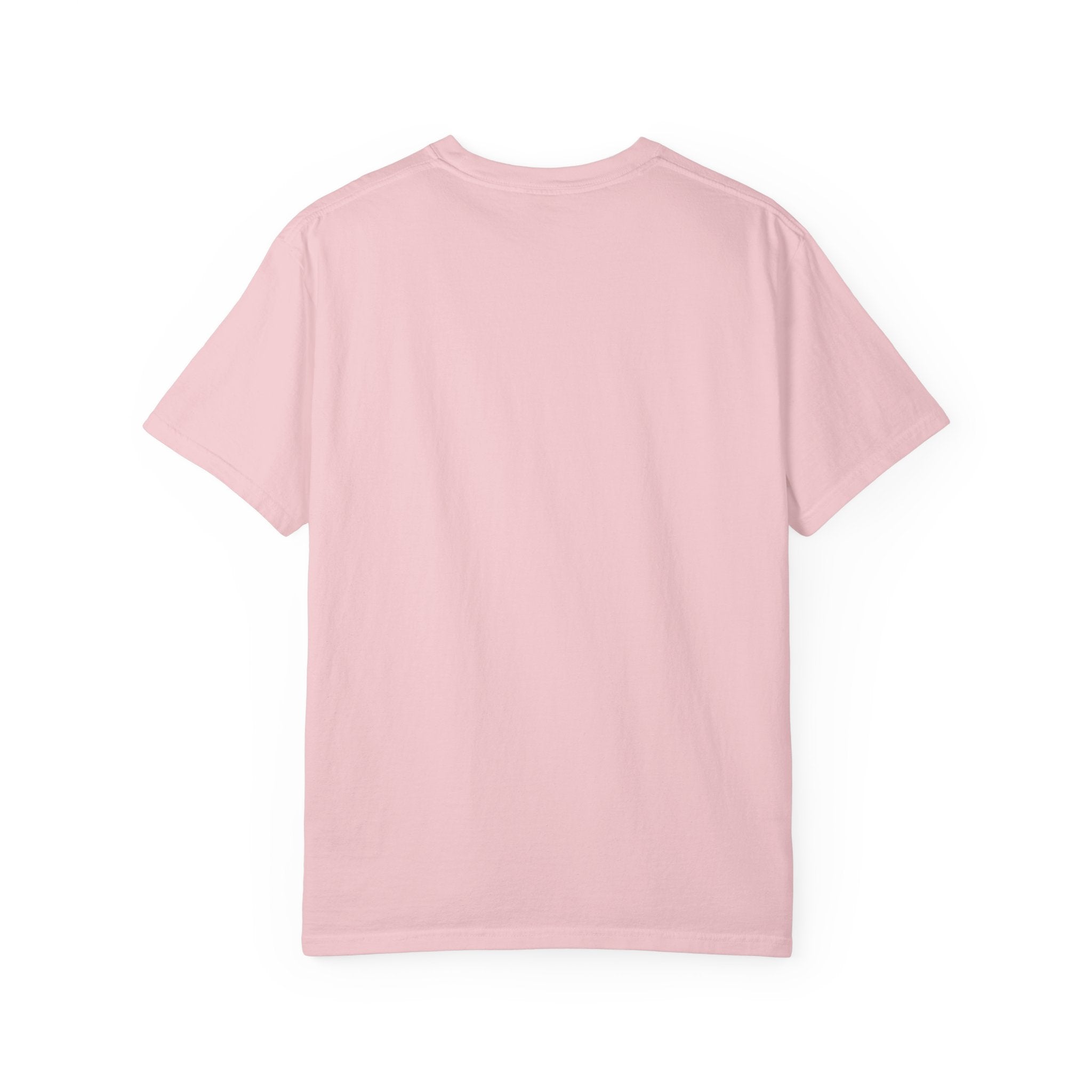 Light pink short-sleeve crewneck T-shirt, plain front