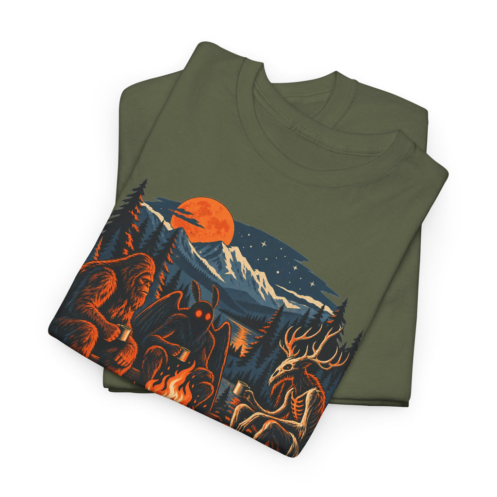 National Park After Dark Campfire Concert T-Shirt, Bear and Elk Mountain Camping Shirt for Men and Women, Hiking Gift Tee