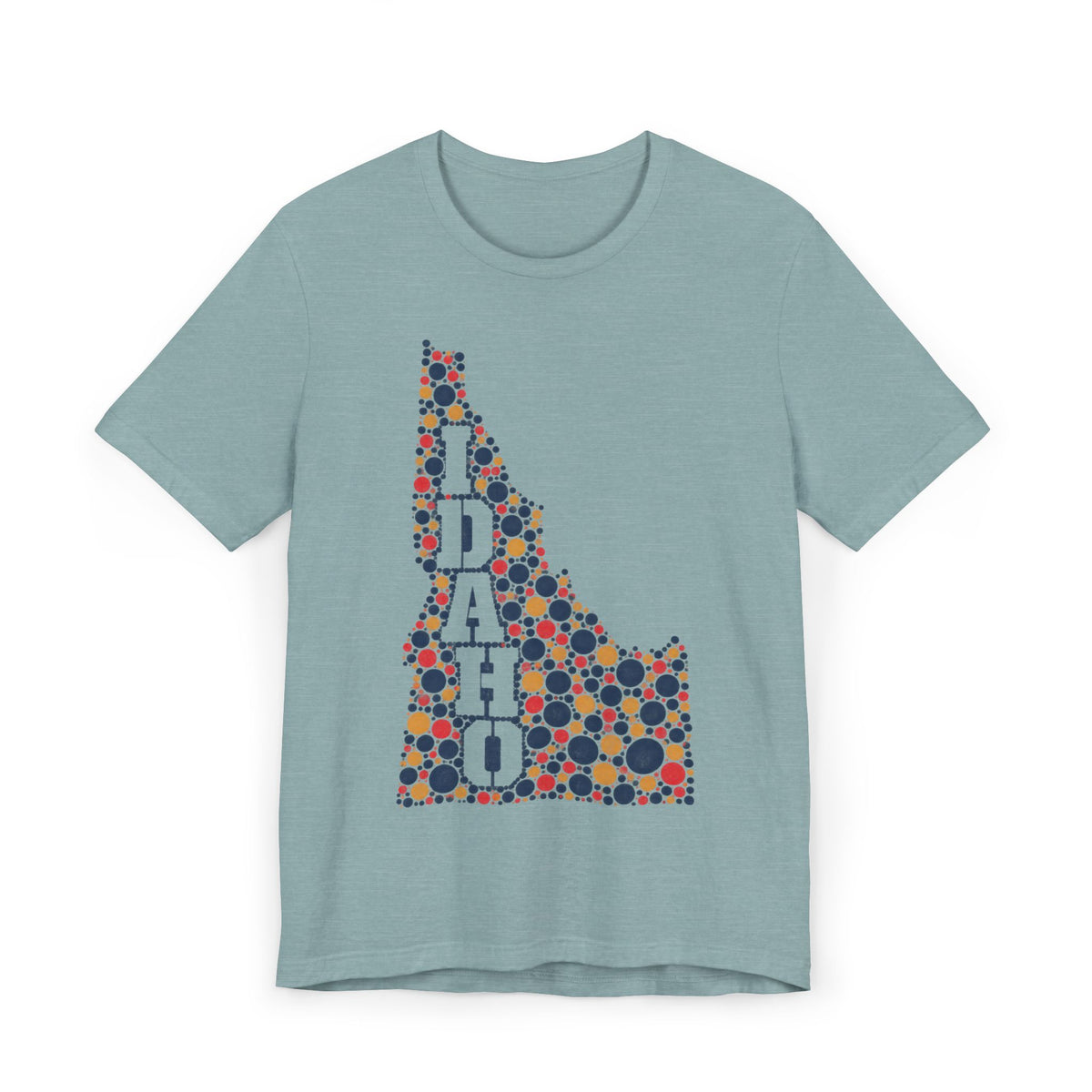 Idaho Polka Dot State Outline T-Shirt | Colorful Idaho Map Graphic Tee