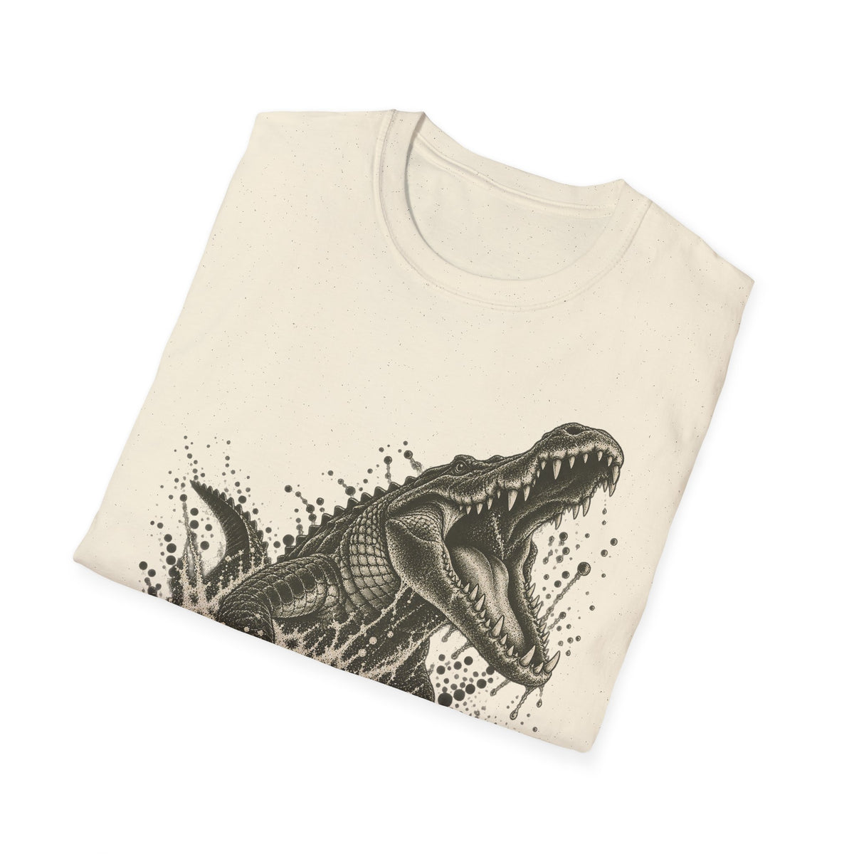 Off-white alligator graphic T-shirt with lunging swamp alligator print