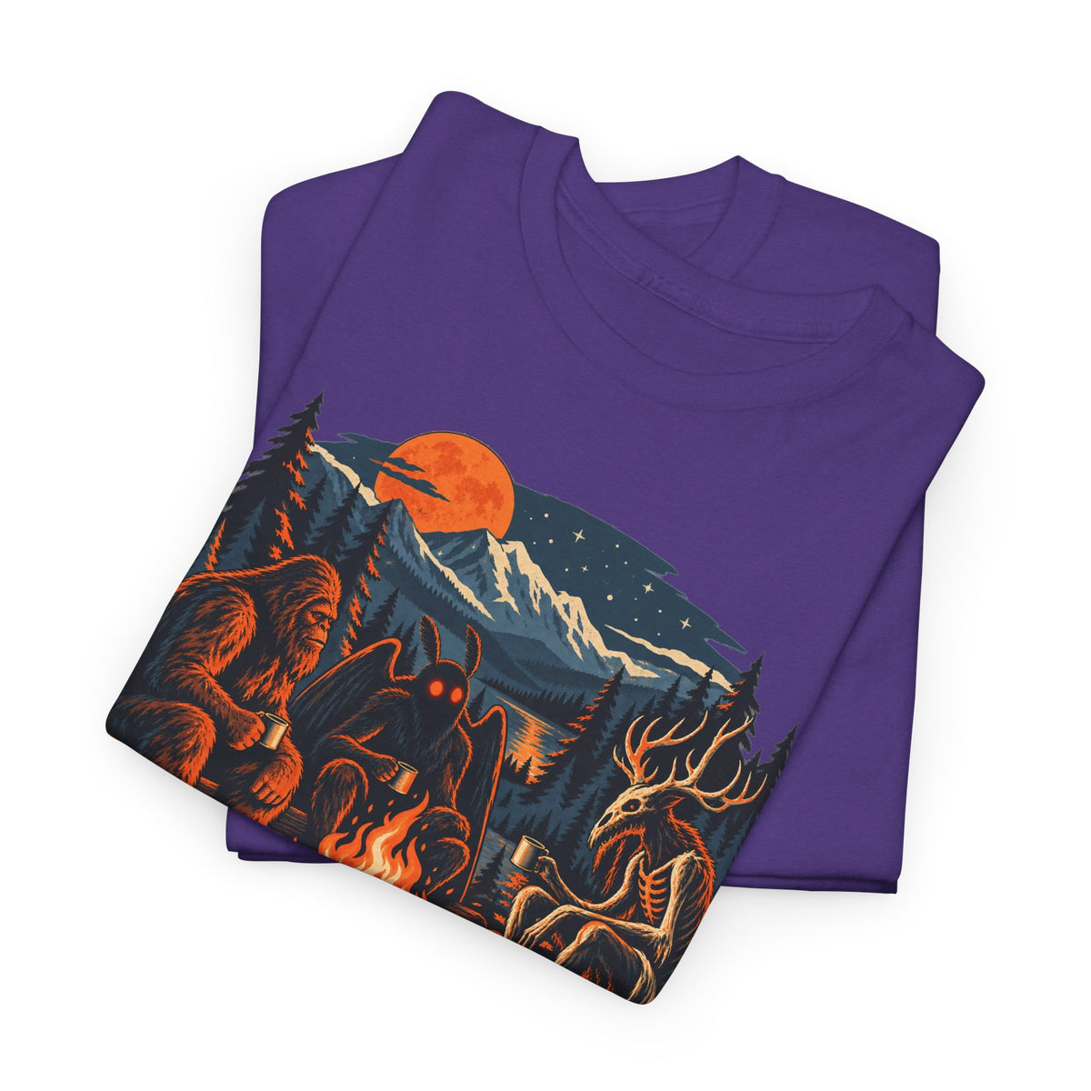 National Park After Dark Campfire Concert T-Shirt, Bear and Elk Mountain Camping Shirt for Men and Women, Hiking Gift Tee