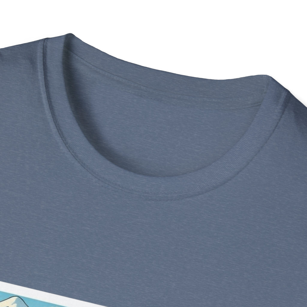 Pennsylvania T-Shirt, Heather Indigo, Rundhalsausschnitt im Detail