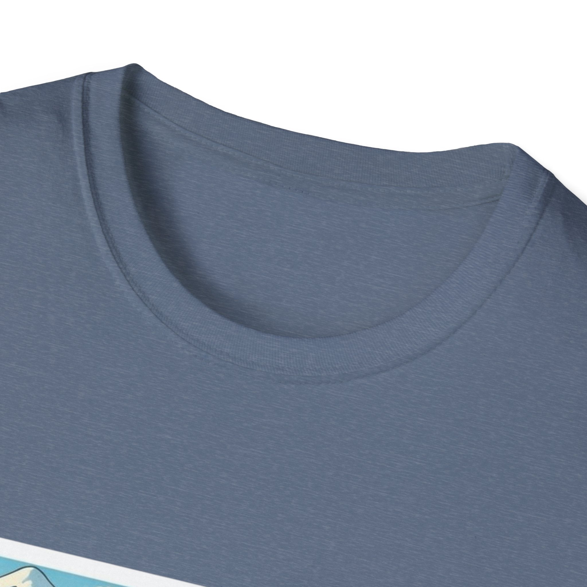 Pennsylvania T-Shirt, Heather Indigo, Rundhalsausschnitt im Detail