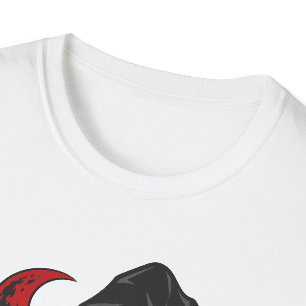 White crew-neck T-shirt close-up at neckline