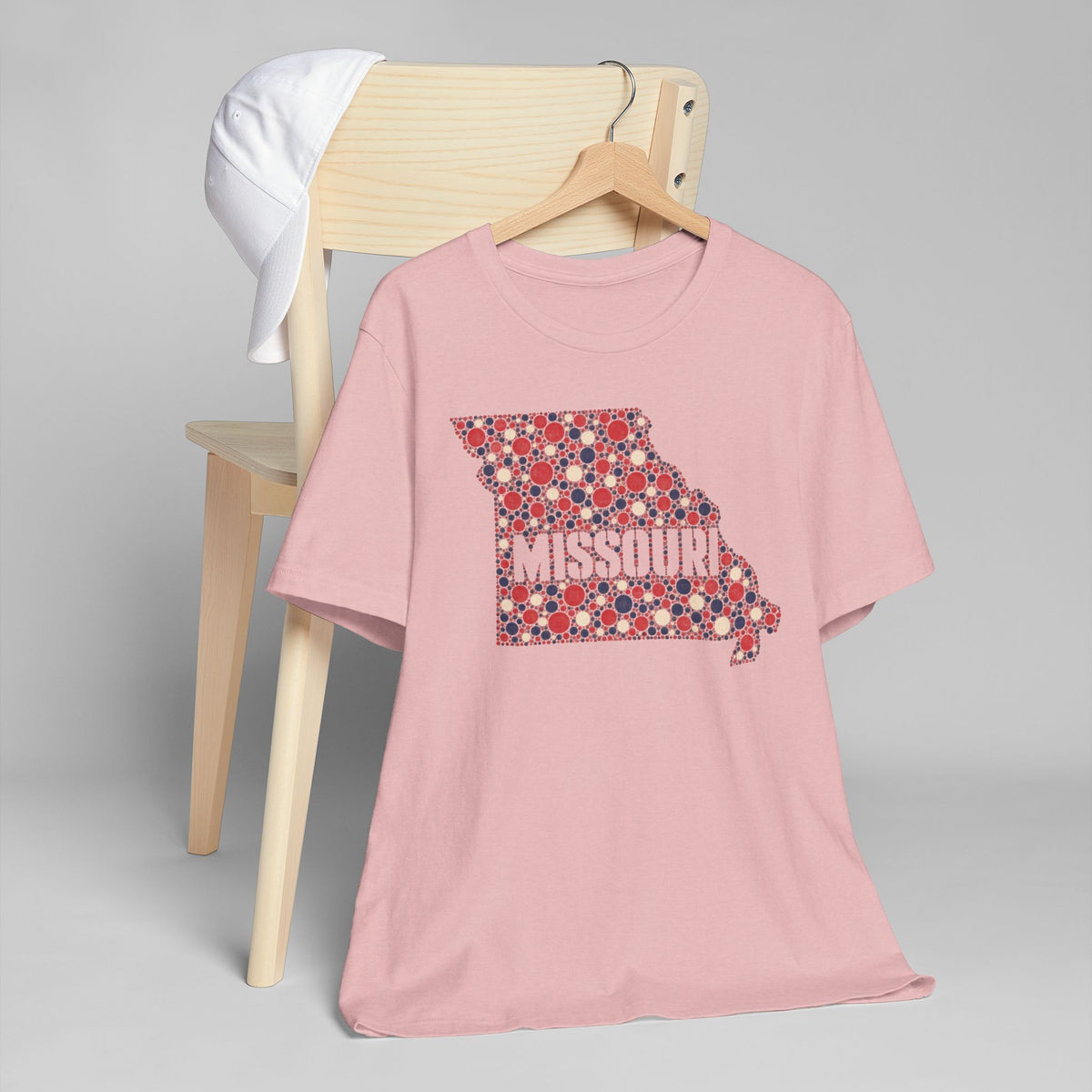 Missouri State Floral Map T-Shirt | Red White and Blue Missouri Outline Graphic Tee
