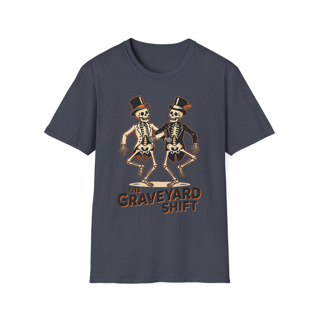 Dancing Skeletons The Graveyard Shift T-Shirt - Vintage Halloween Tee