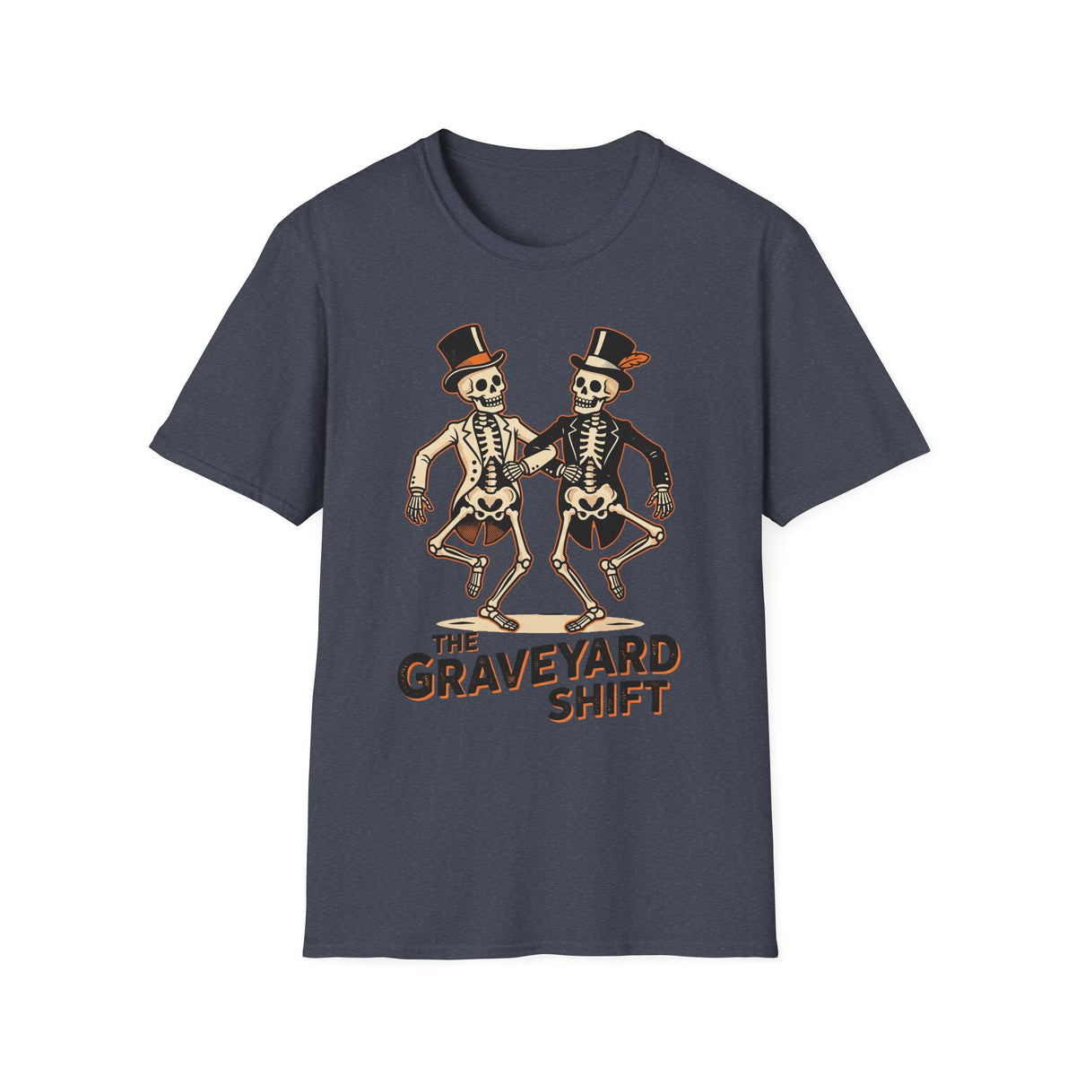 Dancing Skeletons The Graveyard Shift T-Shirt - Vintage Halloween Tee