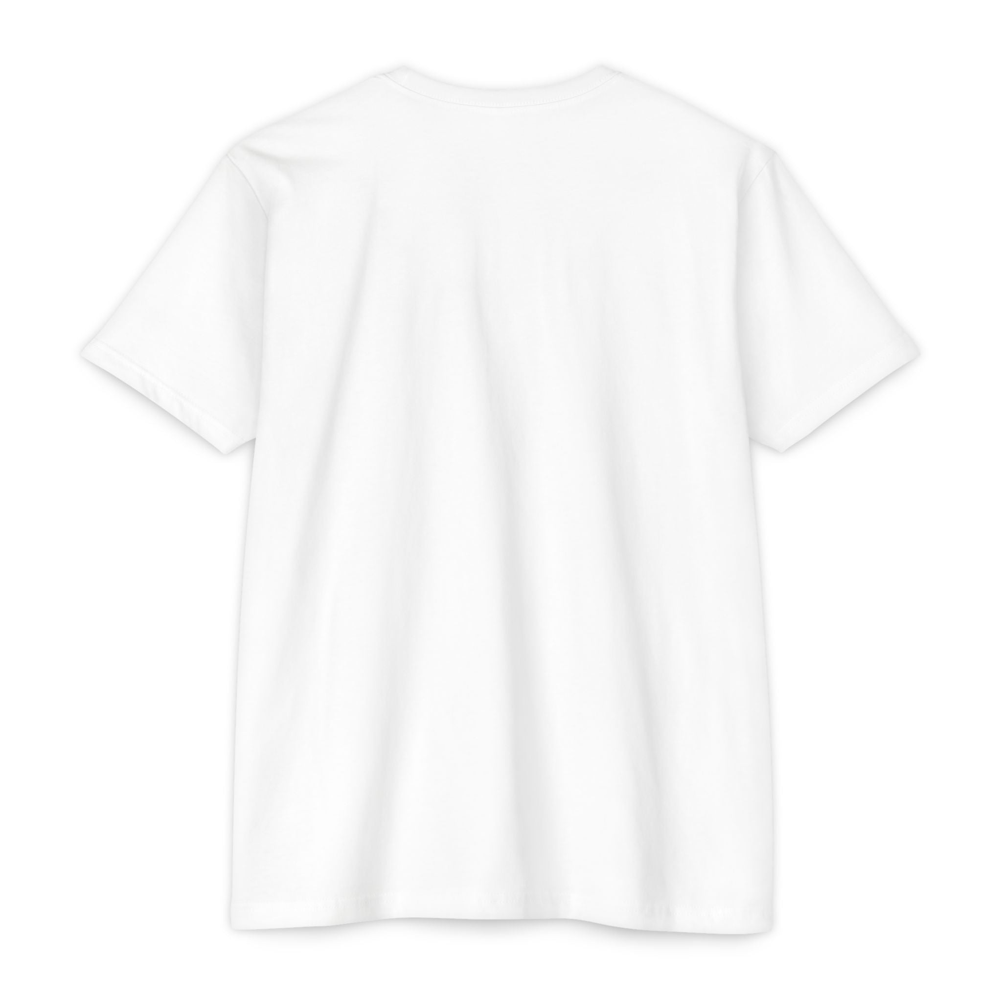 White unisex T-shirt, crew neck; plain back panel