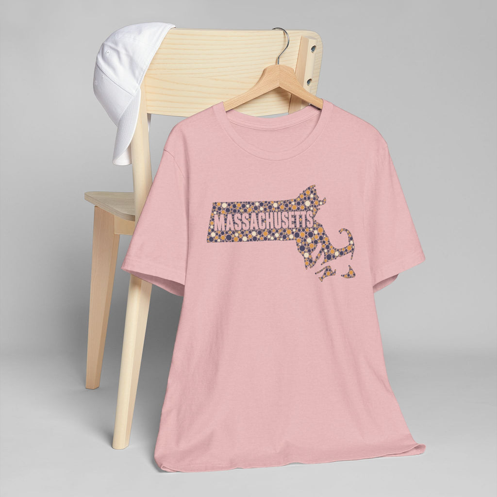 Massachusetts State Floral Map T-Shirt | Massachusetts Outline Graphic Tee