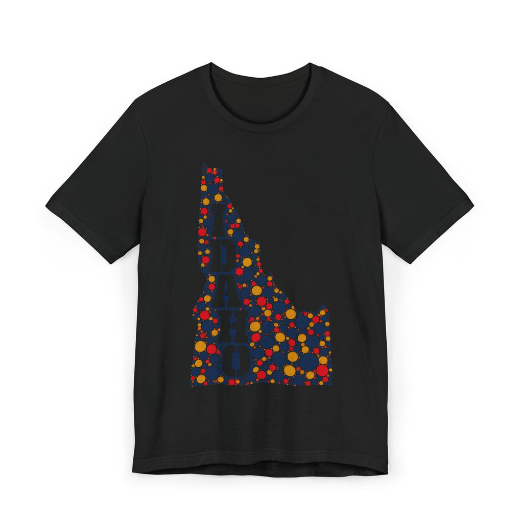 Idaho Polka Dot State Outline T-Shirt | Colorful Idaho Map Graphic Tee