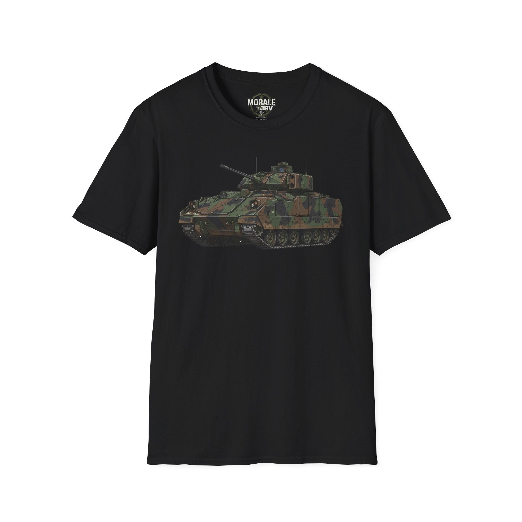 Tank graphic T-shirt in black fabric