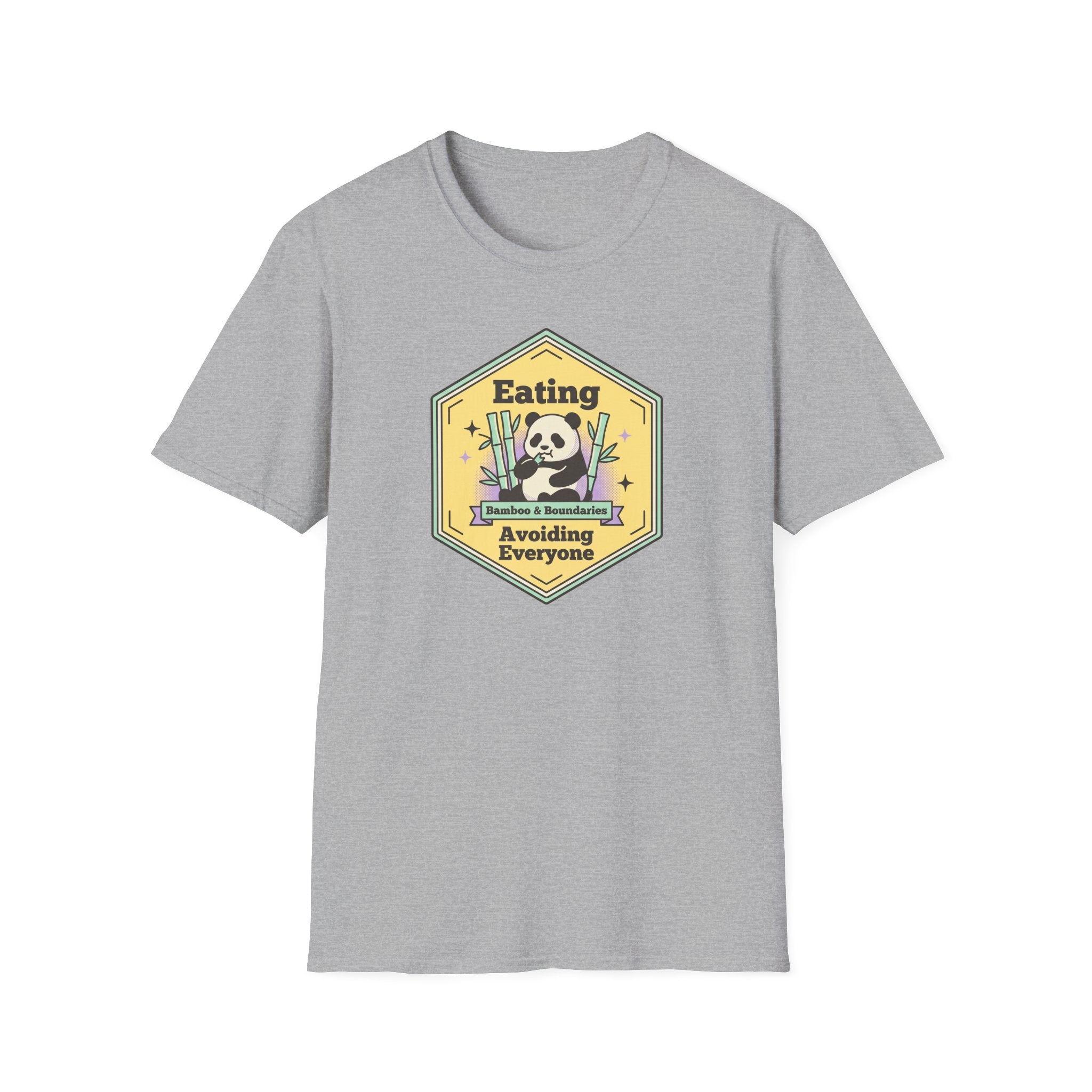 Unisex softstyle T-shirt, light gray, front graphic print