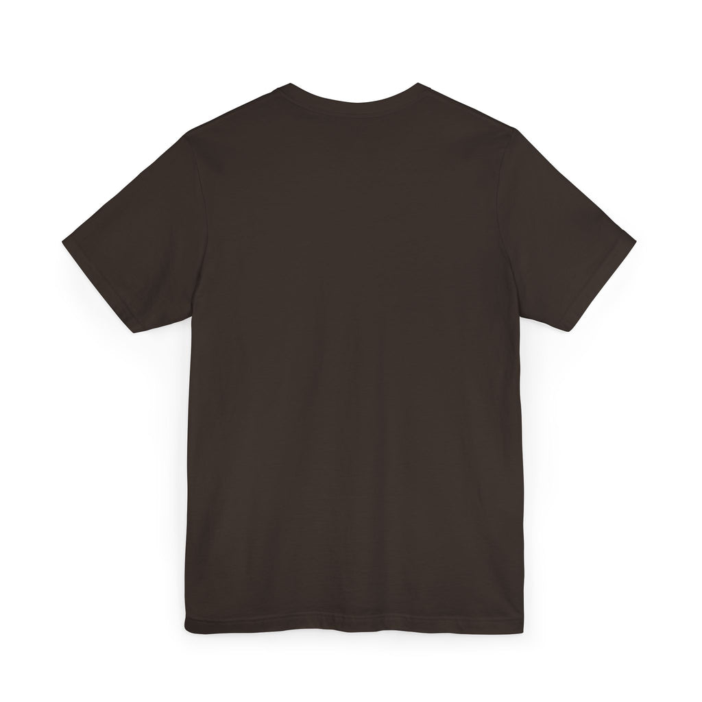 Dark brown crew-neck short-sleeve t-shirt, blank front design