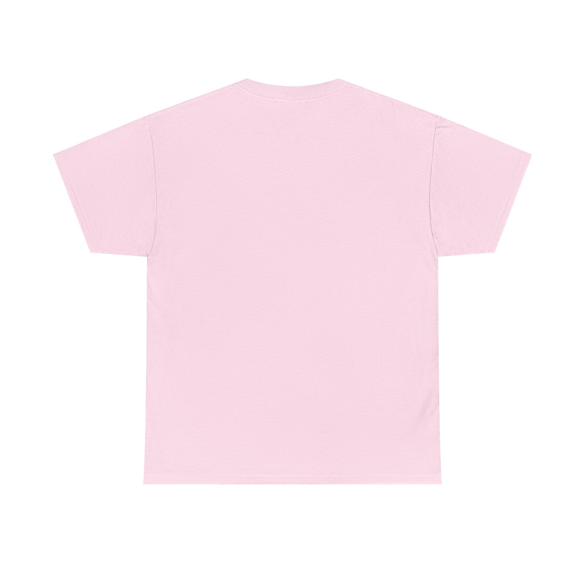 Light pink crew-neck T-shirt with short sleeves, plain front and back.