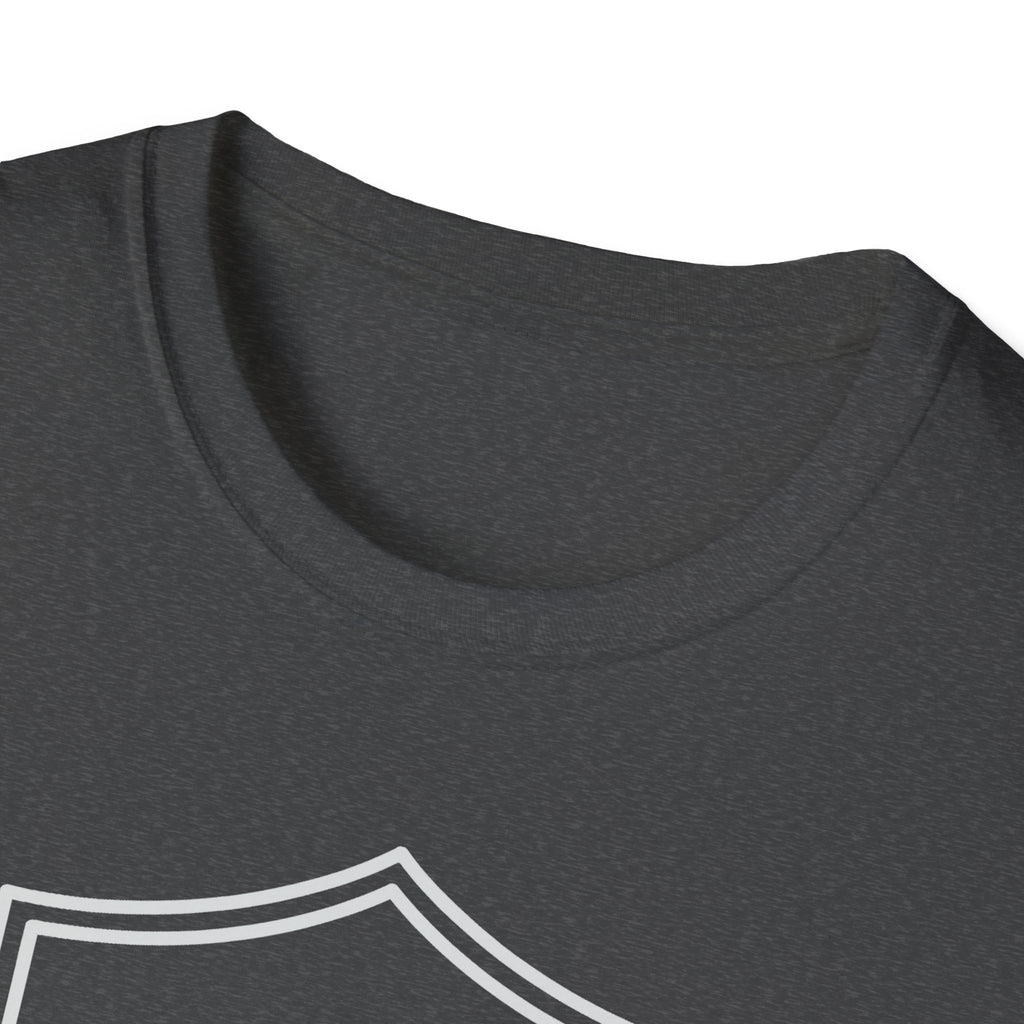 Dark heather T-shirt with crew neck and partial vintage camera graphic